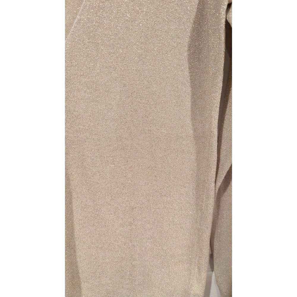 Old Navy Cardigan M Gold Metallic Shimmer V-Neck Button Glam Holiday Sparkle - Picture 2 of 8